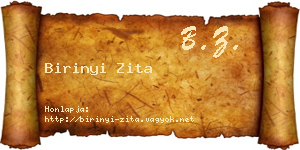 Birinyi Zita névjegykártya